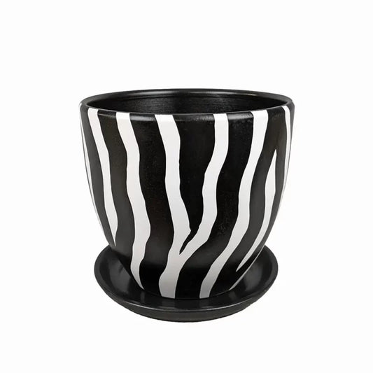 Cape Town Ceramic Pot - Zebra Pattern